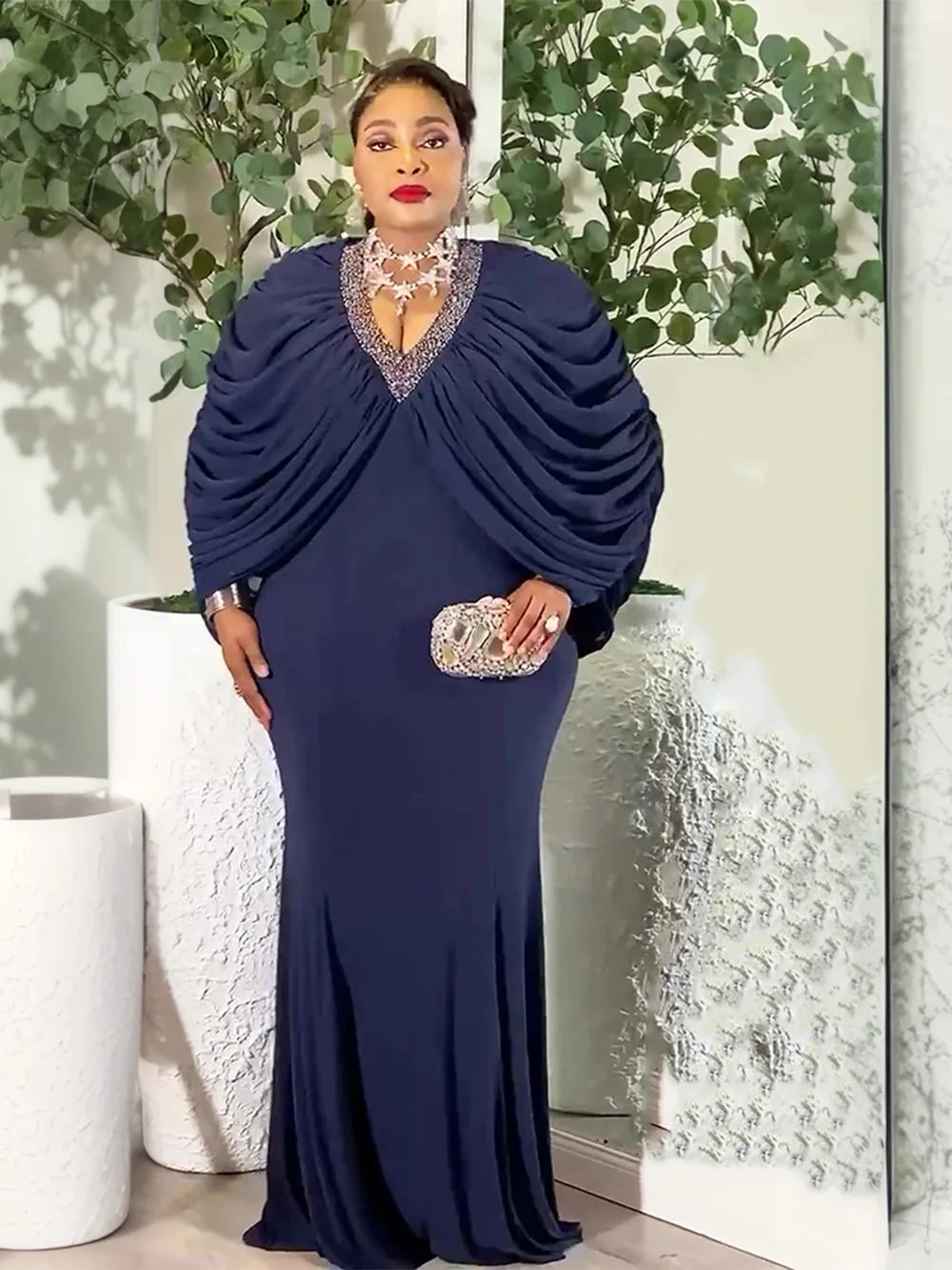 Elegant  Dresses for Women 2025 New Fashion Ruffle Wedding Party Long Dress Plus Size Outfits Sequin Evening Gown LADYLYS