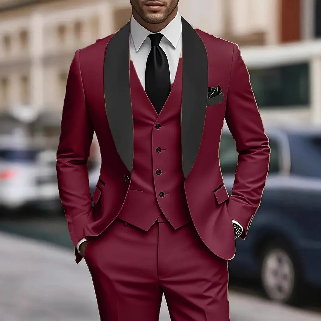 Men's Three-Piece Suit Wedding Groomsmen Formal Wear LADYLYS