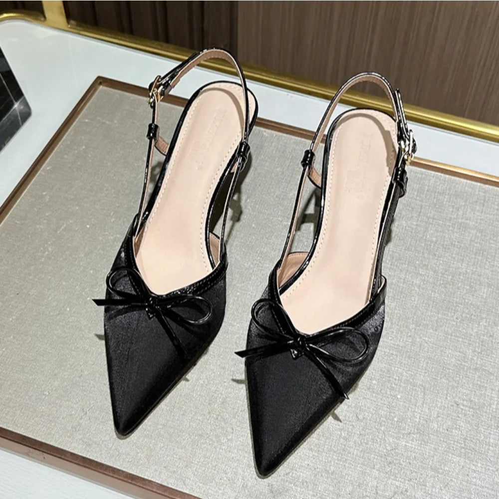 Baotou Sandals Womens Color Blocked Slim Heeled High-heeled LADYLYS