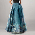 High Waist Pocket Skirts For Women Fashion Bohemian Floral Print Maxi Skirt LADYLYS