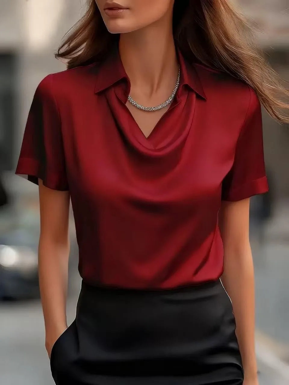 Solid Casual Loose Blouses For Women Fashion Vintage Oversized elegant Shirts