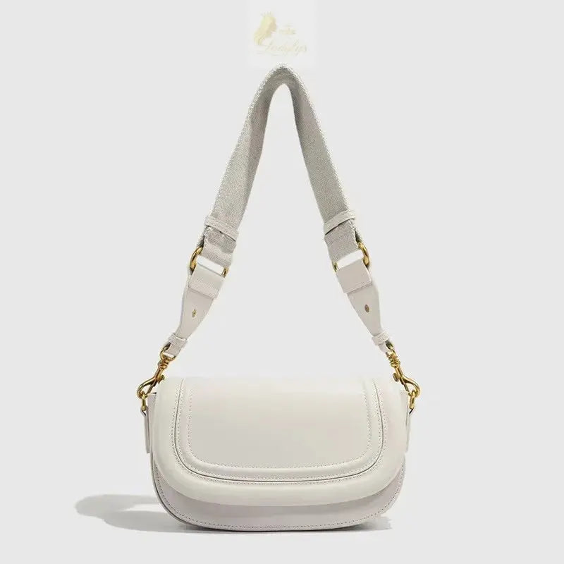 Crossbody Saddlebag with Wide Shoulder Strap Underarm Bag Street Trend PU LADYLYS