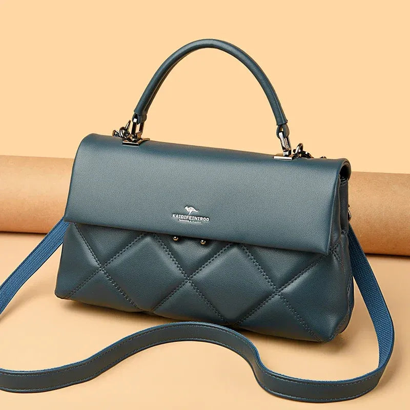 Women's Soft PU Crossbody Bag with Multiple Pockets