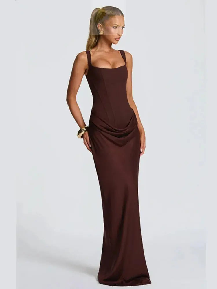 Sexy Solid Pleated Strapless Dress Lady Chic Off-shoulder Backless LADYLYS