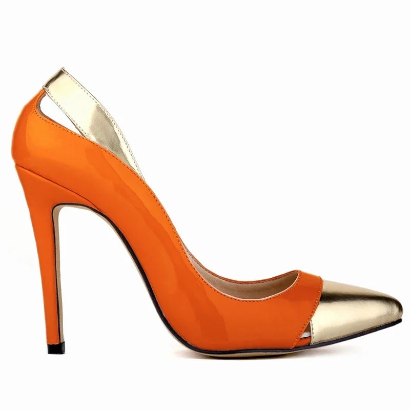Women's Stiletto Pumps – 11cm Patent Leather, Mix Color, Pointed Toe