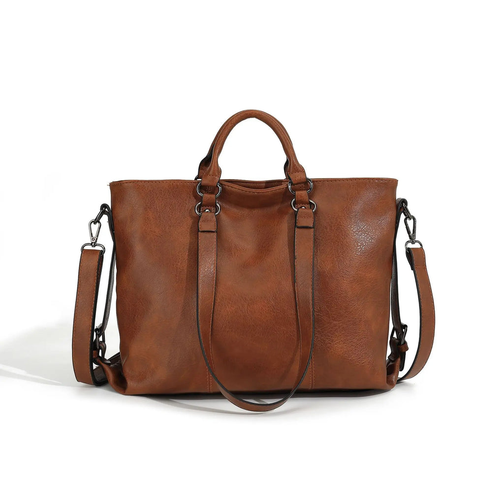 Soft PU Tote Bag for Women – Multi-Pocket Shoulder Handbag