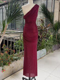 Rhinestone Backless V-Neck Maxi Dress