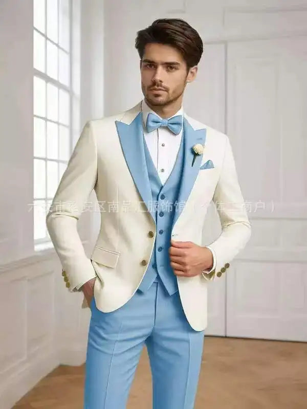 Men's Tailored Suit Three-Piece Set Casual Wedding Groomsmen LADYLYS