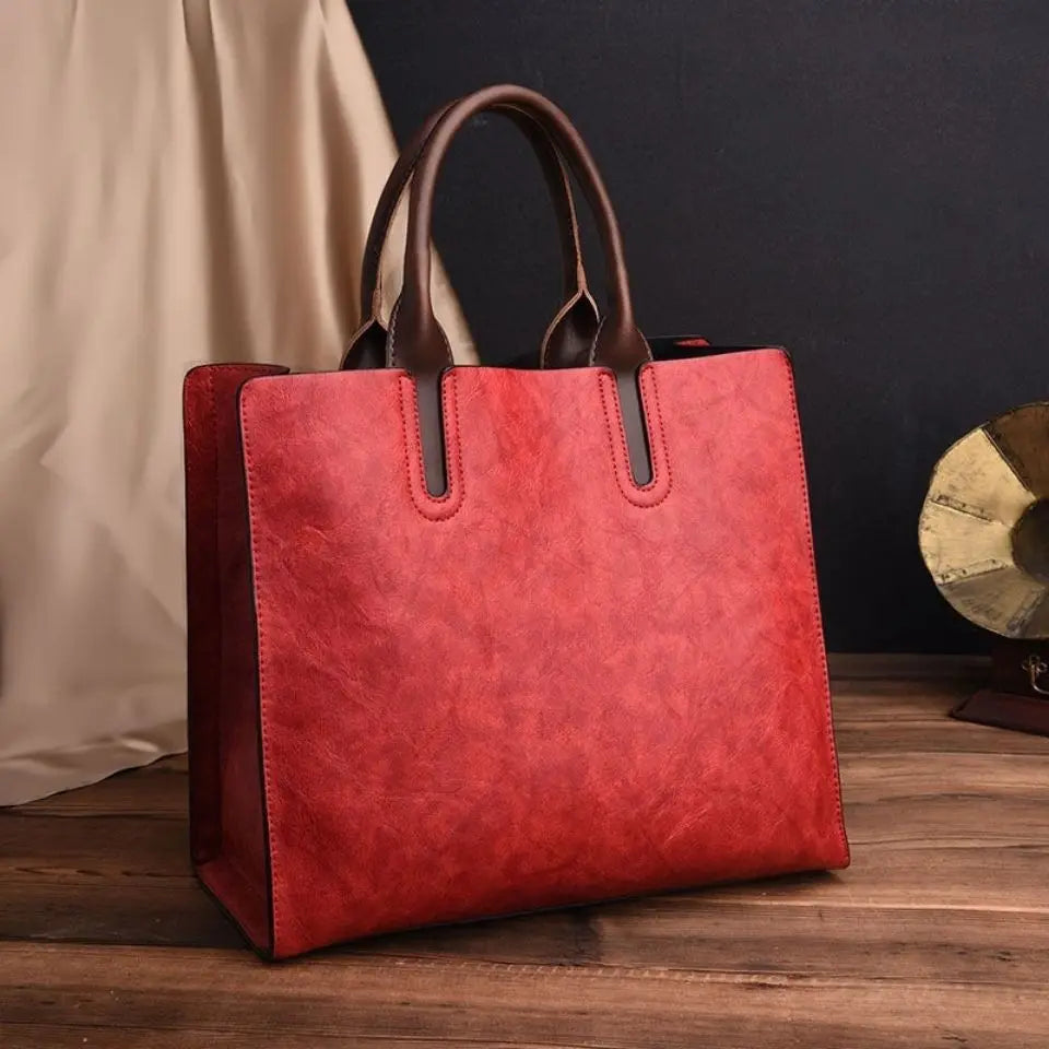 Women's Vintage-Style Zip-Up Shoulder Bag