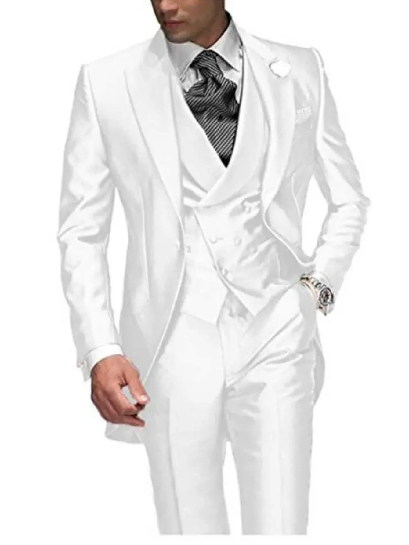Men's 3-Piece Tuxedo Suit – Peak Lapel, 1-Button | Wedding & Formal