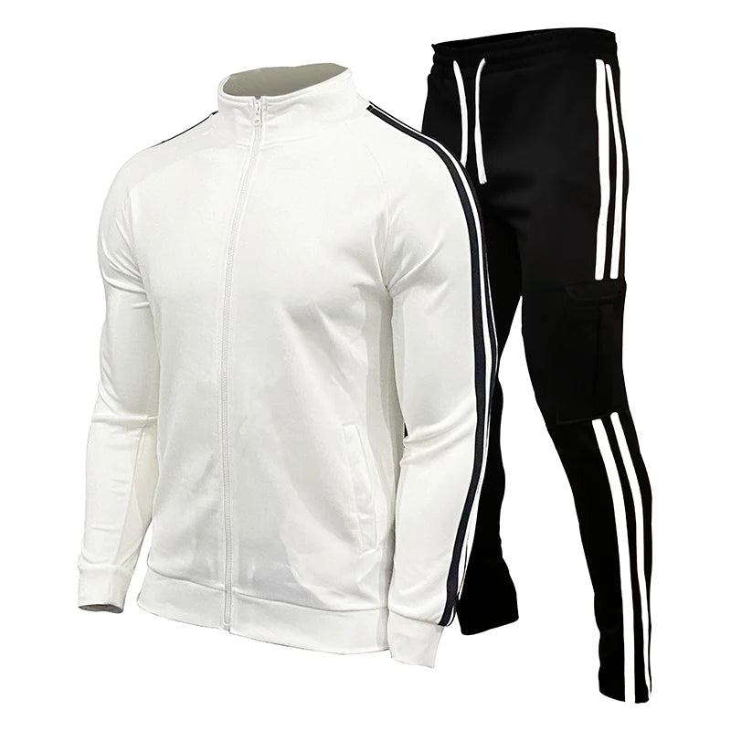 Men's Outdoor Zip-Up 2-Piece Sportswear Set – Stand Collar | Running & Leisure