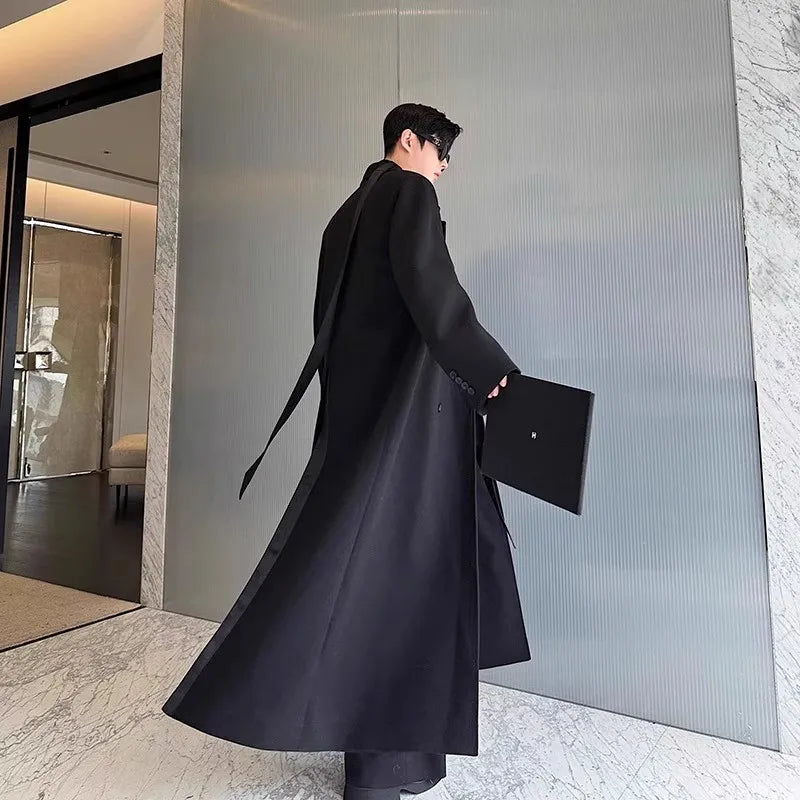 Extra Long Black Oversized Coat – Spring & Autumn Streetwear Statement