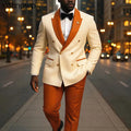 Men's Double-Breasted 2-Piece Slim Fit Suit with Notched Lapels