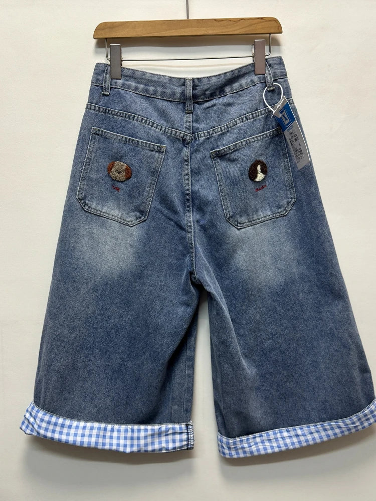 Women's Vintage Wide-Leg Jeans – High Waist, Straight Leg, Y2K Streetwear