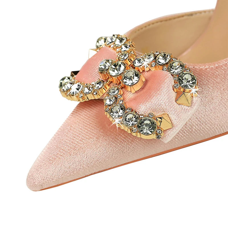 Luxury high heels Women 7 cm 10.5 cm stilettos Metal Rhinestone LADYLYS