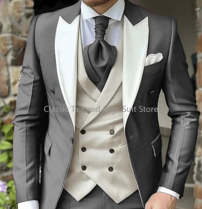 Elegant Wedding 3 Piece Jacket Pants Vest Full Set Luxury LADYLYS